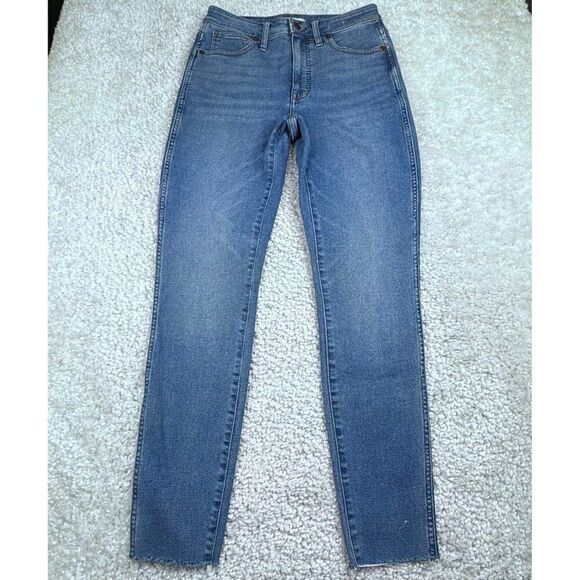 Madewell Curvy High Rise Skinny Jean Ainsworth Wash Raw Hem Edition 27 Tall - Picture 3 of 14